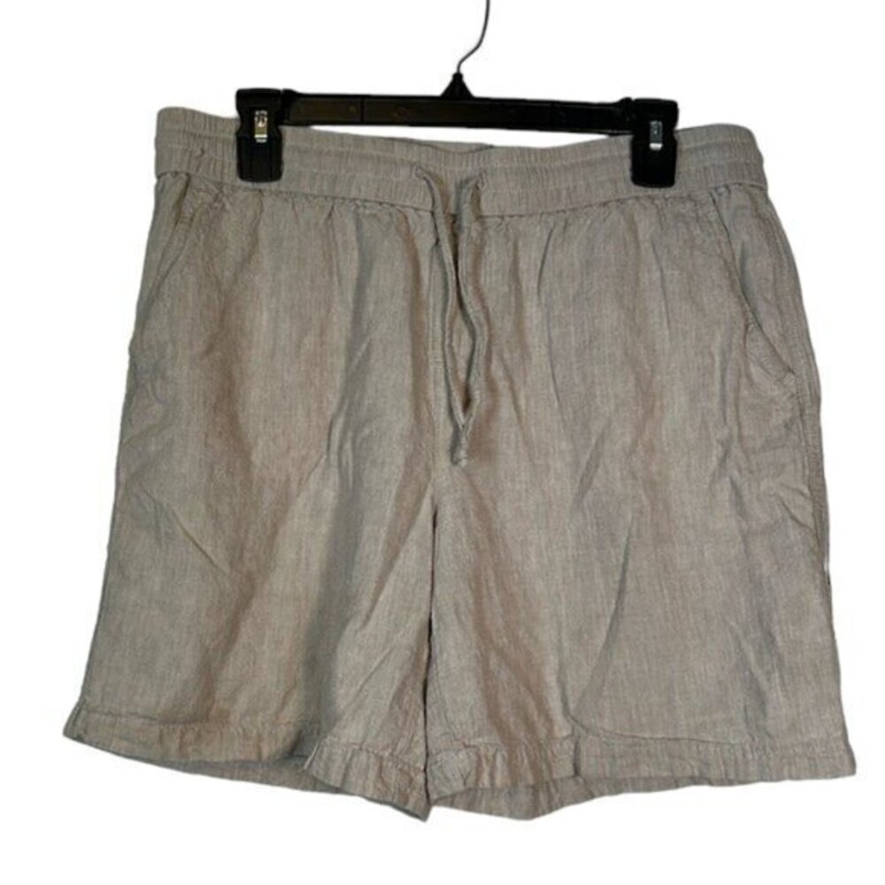 Intro. Love The Fit Tan Linen Blend Bermuda 6" Shorts Size 10 EUC #1305-AZ